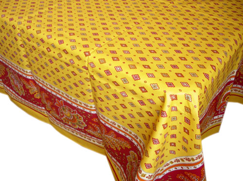 French coated tablecloth (Mirabeau. yellow/red)